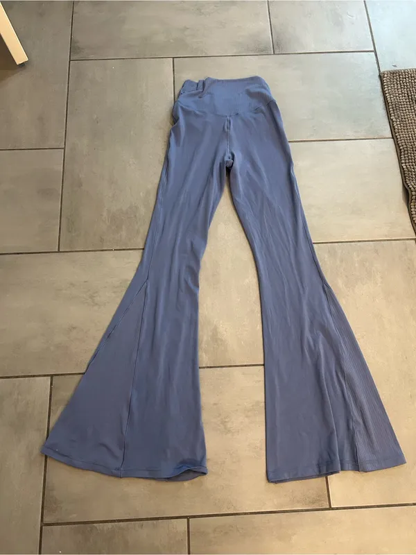 Aerie Crossover High Waist Flare Leggings — Blue - Image 3