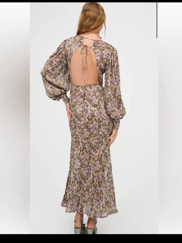 For Love & Lemons Lavender Wynne Floral Cutout Maxi dress NWT - Image 4