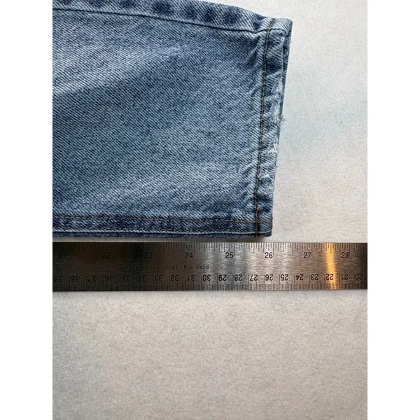 PacSun Ultra High Rise Slim Distressed Straight Leg Jeans Medium Wash 24" waist - Image 6