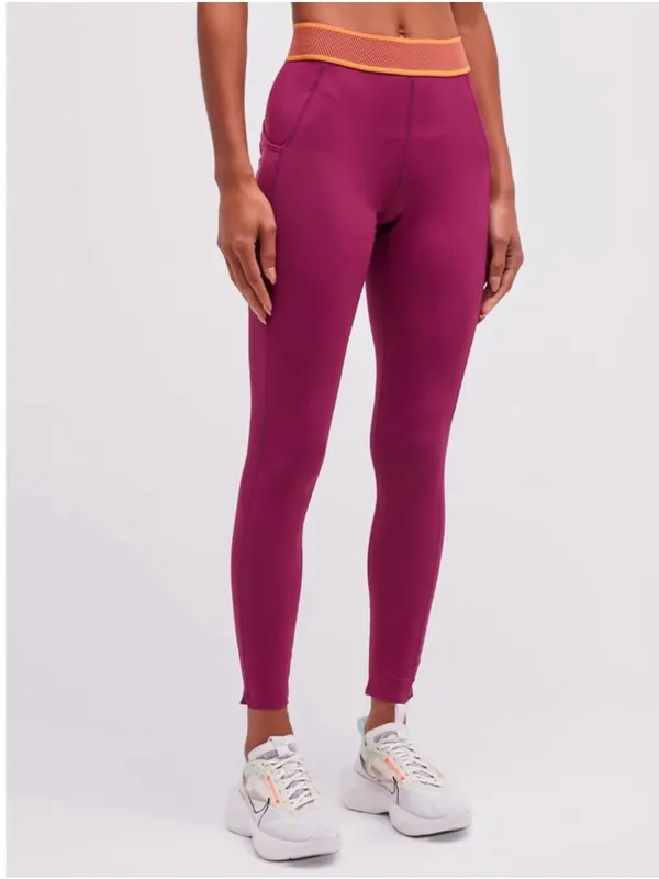 Free People Movement Purple and Orange High Waisted Workout Leggings - Image 4