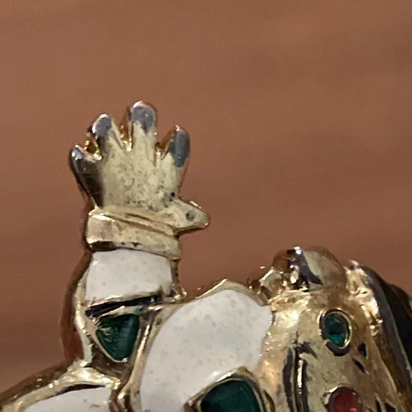 Gontie Paris Gold Tone Enameled Harlequin Clown Brooch Pin Vintage 1208 - Image 10