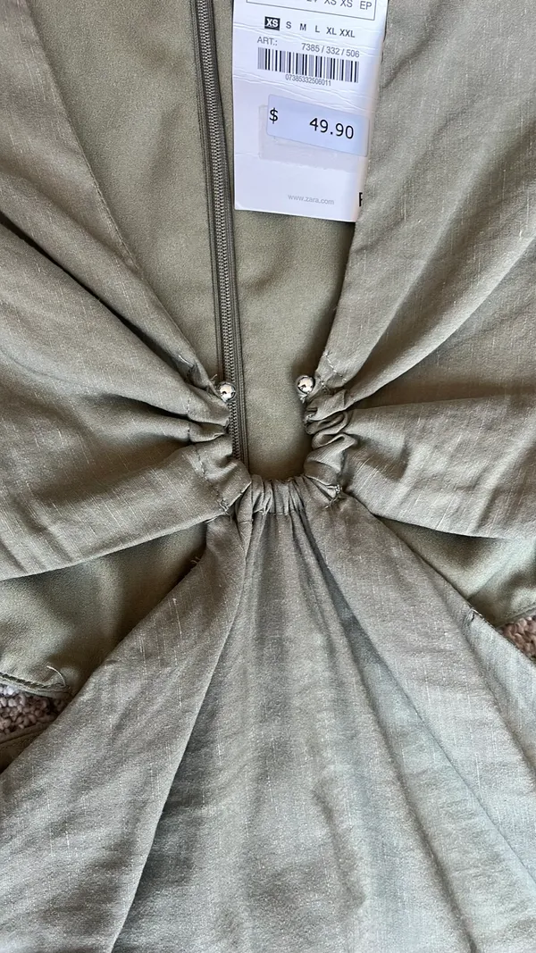 ZARA Green Mini Dress - Image 6