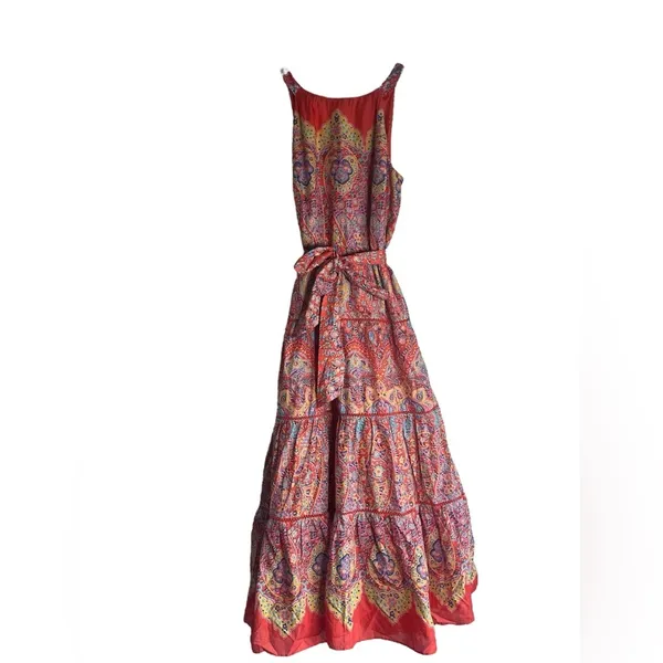 NEW Talbots Tiered Halter Maxi Dress - Medallion Print Size 6 - Image 4
