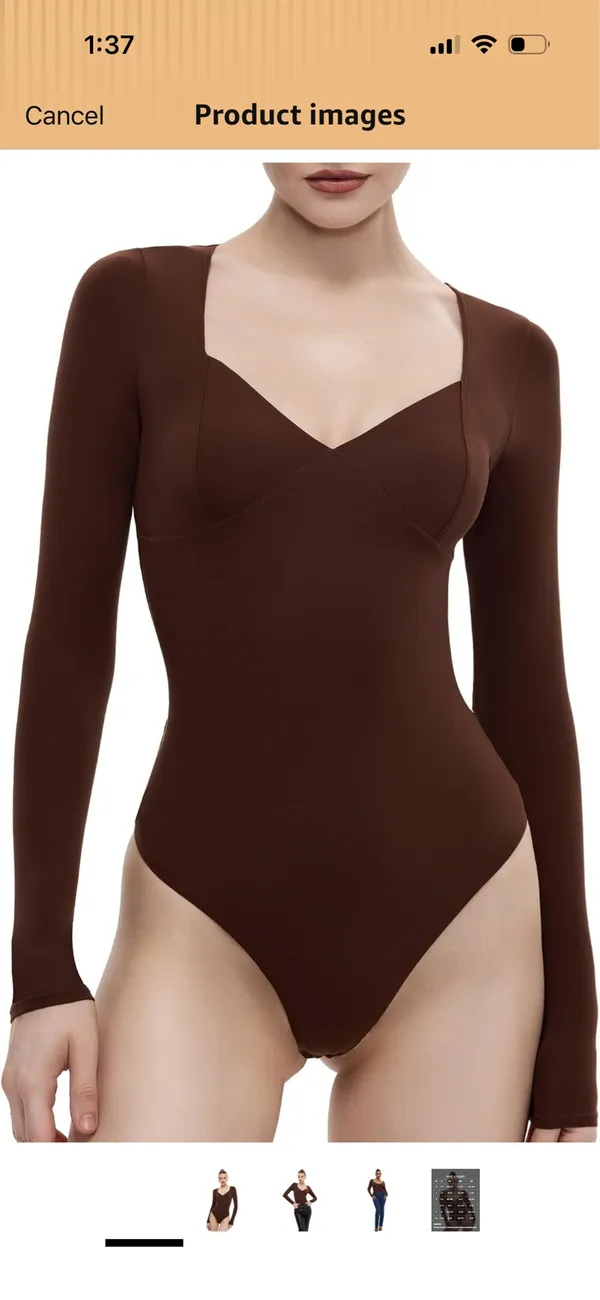 Women’s long sleeve thong body suit - Image 3