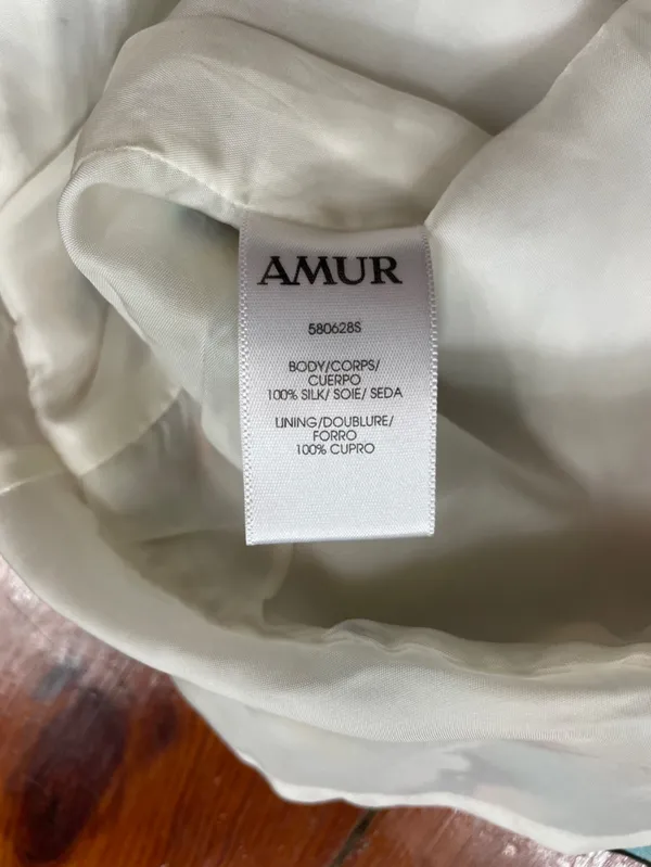 Amur Elyse 100% Silk Chiffon Romantic Ruffle Floral Mini Dress Sz 4 🧡🎀 - Image 15