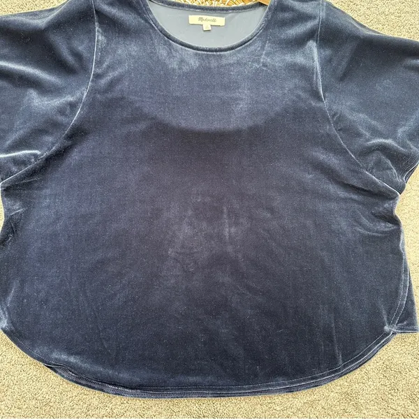 Madewell Velvet Butterfly Top Shortsleeve Fairy Whimsigoth Grunge in Deep Navy M - Image 8