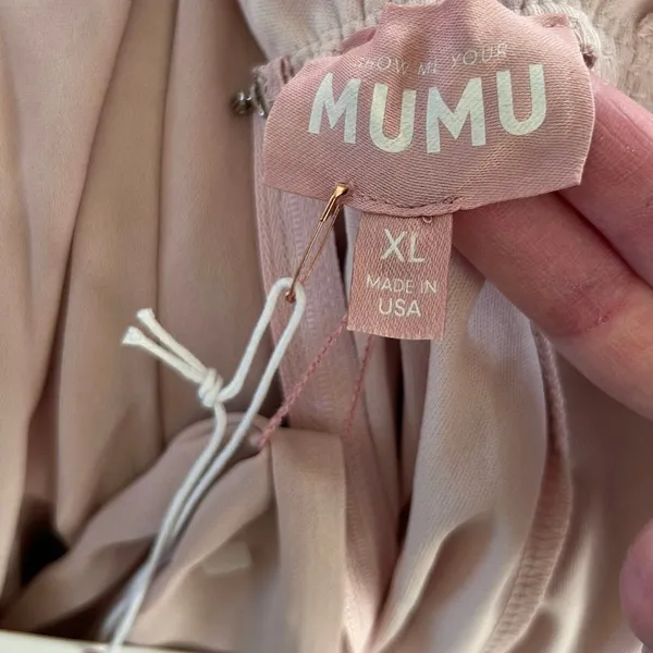 Show Me Your Mumu Jenn Maxi Dress – Neutral Mauve Chiffon Blush– Size XL – NWT - Image 14