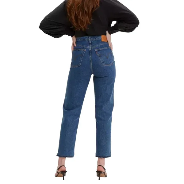 Levis Premium Ribcage Straight Ankle Jeans Blue W29 L27 High Rise Button Fly - Image 2