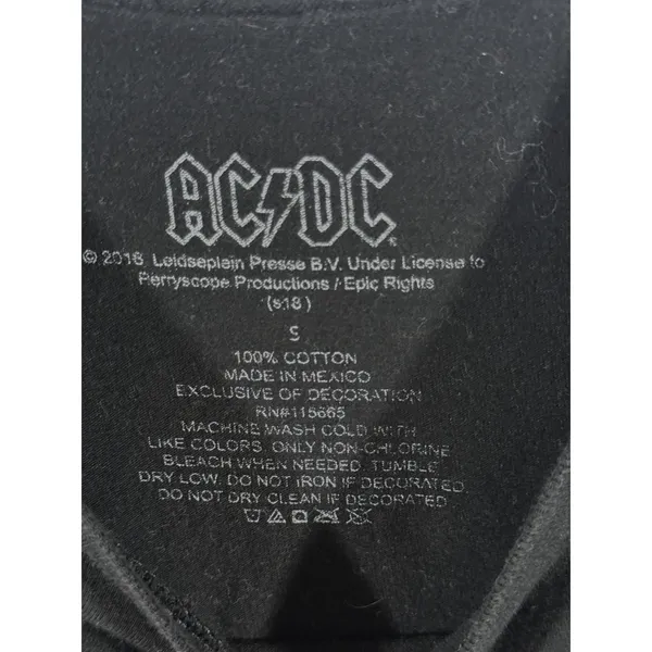 AC/DC Fly on the Wall Tour 1985 Graphic T-Shirt Black Small 100% Cotton Band Tee - Image 6