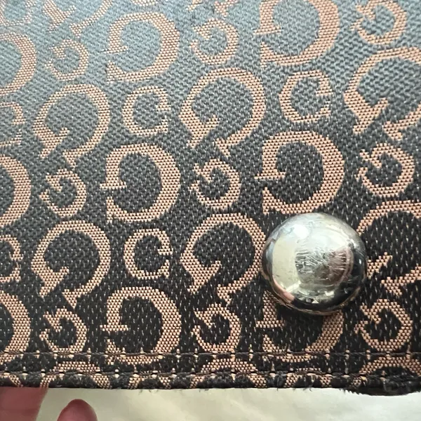 GUESS Monogram Large Tote Bag Brown & Pink Stripe Logo Purse - Image 4