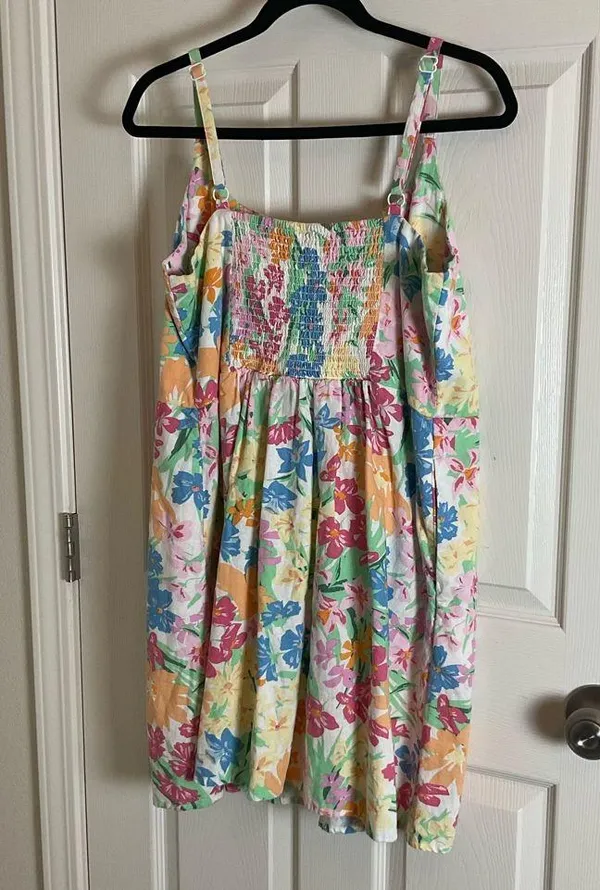 Old Navy floral Mini Sleeveless linen blend with pockets Dress Size X-Large - Image 9