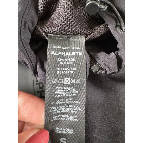 ALPHALETE Women’s EXP Tech Windbreaker- Black Matter, Size Small - Image 7
