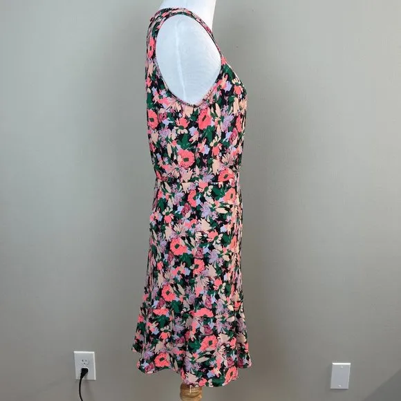 J Crew Mercantile Dress 2 Draped‎ Waist Floral Multicolor A-Line Sleeveless - Image 3
