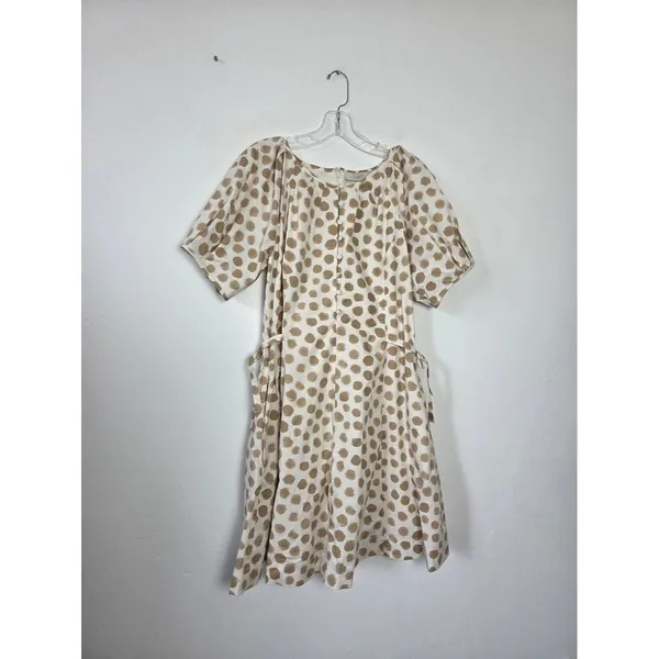 Loft Polka Dot Midi Dress Cotton Preppy Coastal Teacher Office Tea Party Size 10 - Image 2