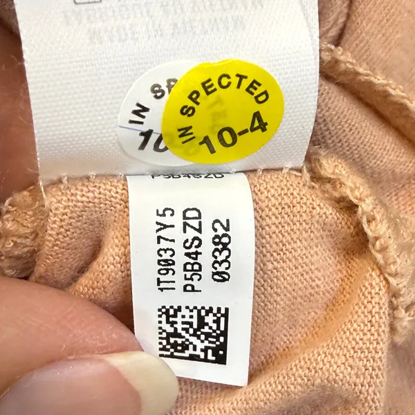 Aerie Women‎ XS Nude Peach Cotton Front Tie Wrap Crop Top Short Sleeve 078-5496 - Image 8