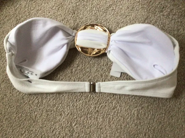 Brazilian Strapless Bandeau White Bikini Top- Sz Med- Nwt - Image 5