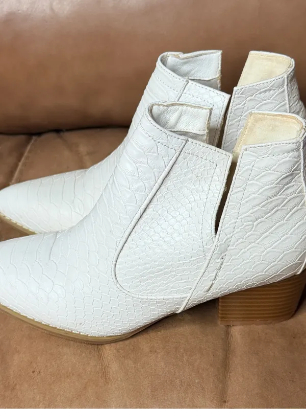 White Booties Size 7 - Image 3