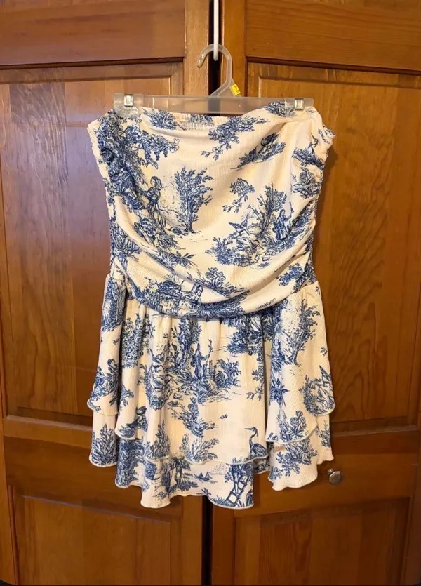 Cider Blue toile Dress Mini - Image 2
