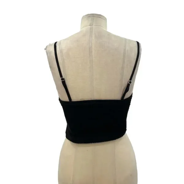 Zara Corset Tank Top Bralette Lace Up Sweetheart‎ Shirred Black Size Medium - Image 6