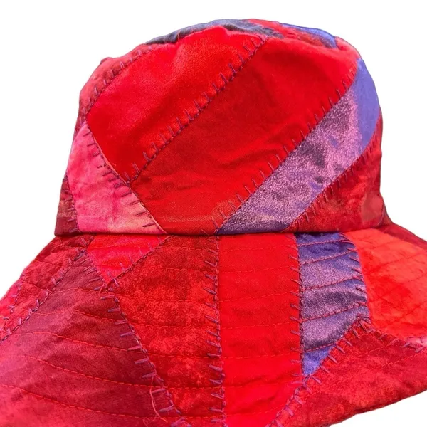 Homemade Quilted Patchwork Bohemian Festival Bucket Hat Size Small - Image 6