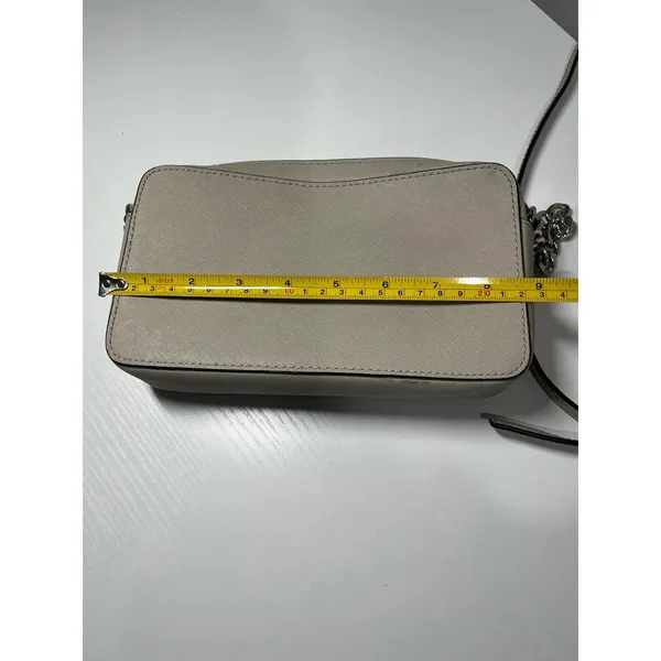 Michael Kors Jet‎ Set Travel Small Crossbody Bag Beige Saffiano Leather - Image 11