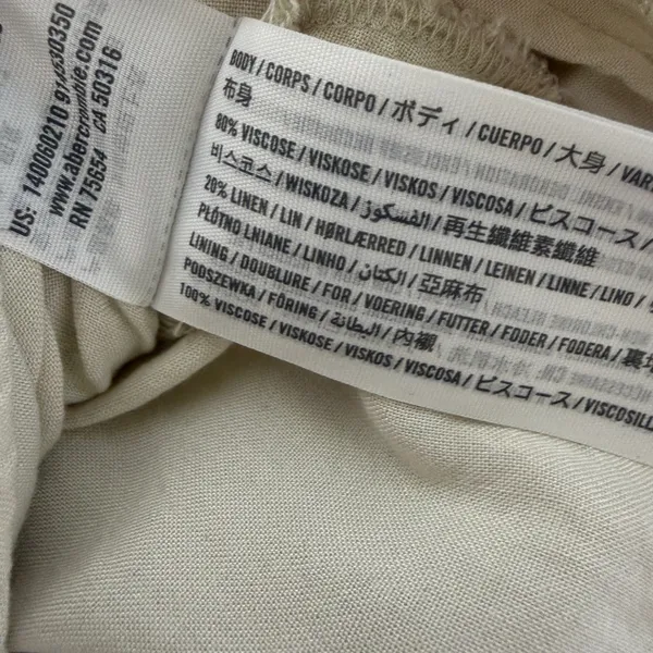Abercrombie Fitch Linen Blend‎ V Neck Flutter Sleeve Top Tan XS - Image 4