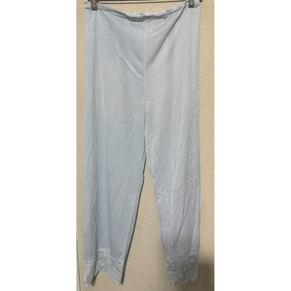 Vintage Henson Kickernick Women Pajamas Light Blue Nylon Lace Set 2pc Fair - Image 7