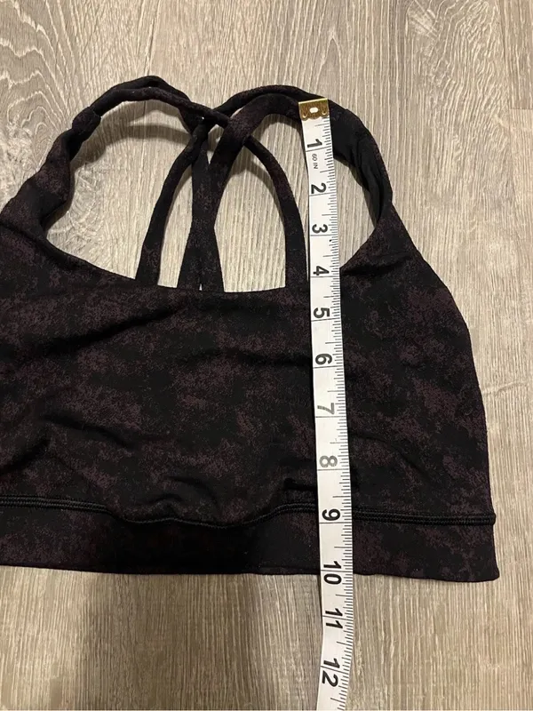 Lululemon Energy Bra Women’s Size 4 Black Purple Activewear Athletic Atheleisure - Image 4