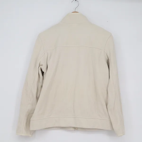 Merona Womens Full Zip Fleece Jacket Cream Off-White Mock Neck Size L - Image 6