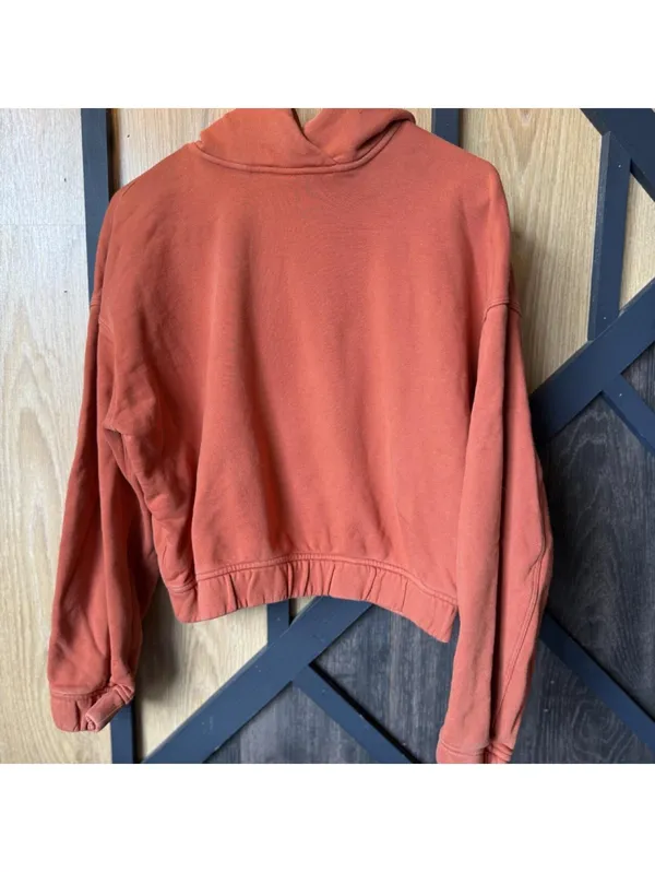 Lululemon relaxed cropped orange hoodie - Image 3