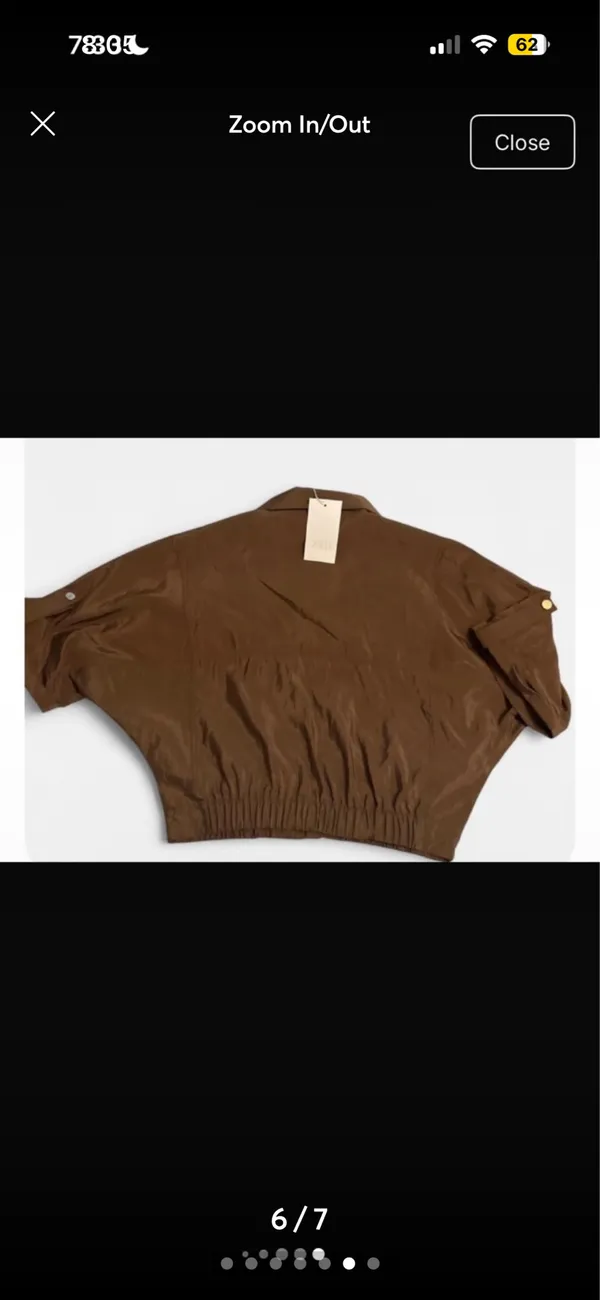 Zara Brand New Unique Brown Cropped Top/Utility Jacket Button-Snap Front & Pockets Size Small - UtilityChic Gorpcore Safaristyle Streetwear Day-to-Night Standout - Image 2