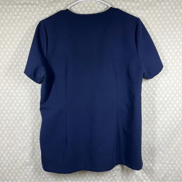 Figs Women Scrub Top Sz M‎ Dark Blue Catarina V Neck Workwear Short Sleeve - Image 5