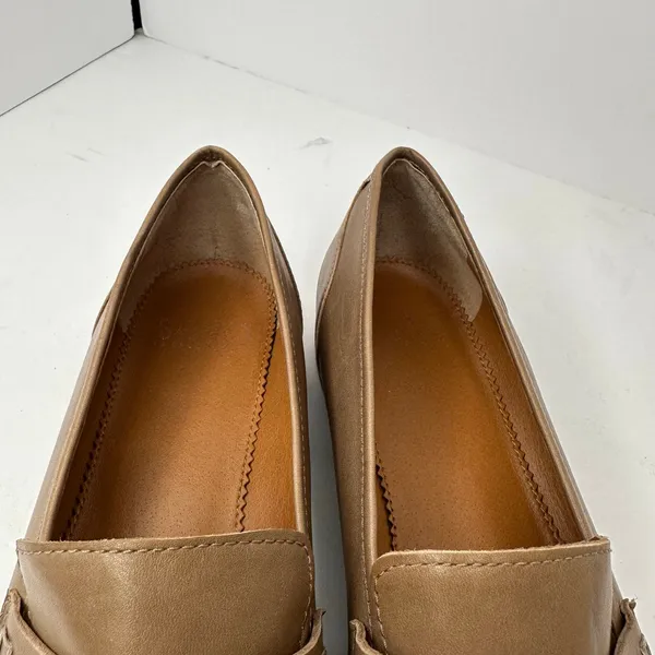 Franco Sarto Women size 9.5 Taupe Leather A Jolette Penny Loafers Flat Classic - Image 8