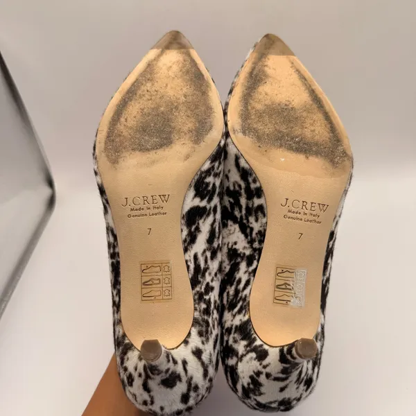 J.Crew Collection Made in Italy Calf Hair Animal Print Kitten Heel Pumps Size 7 - Image 7