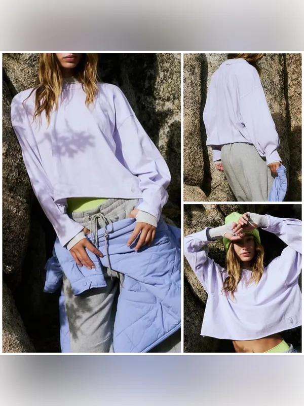 NWOT Free People FP Movement Inspire Layer - violet frost purple - XS - Image 2