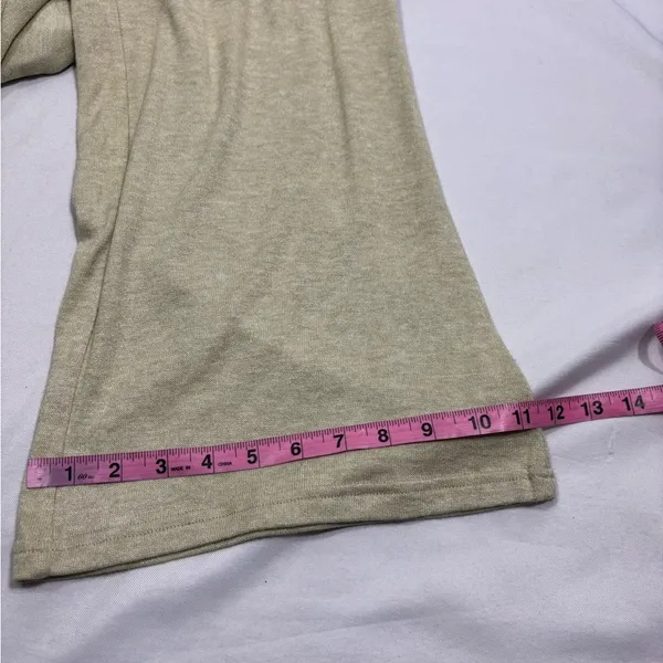 NWOT Forever 21 Avocado Green Tan Wide Leg Ruched Drawstring Fold over Pants - Image 9