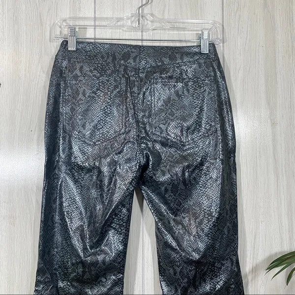 Paris Blues Faux Leather Snake Print Flare Pants size 3 - Image 5