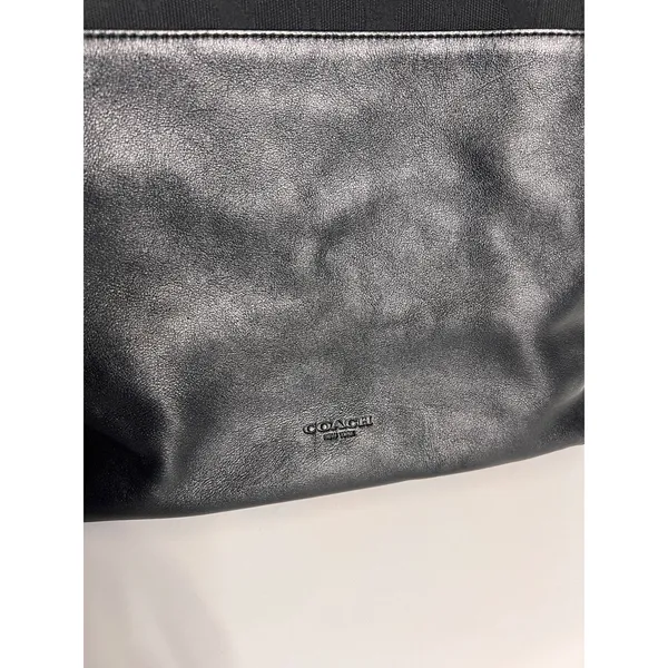 Coach Black Signature Canvas Leather Tote Bag Tassel Shoulder Purse - Image 7