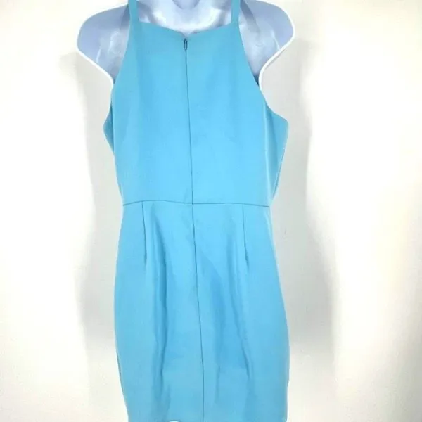 Amanda Uprichard‎ Women's Square Neck Tulip Hem Mini Dress Light Blue Size Large - Image 4