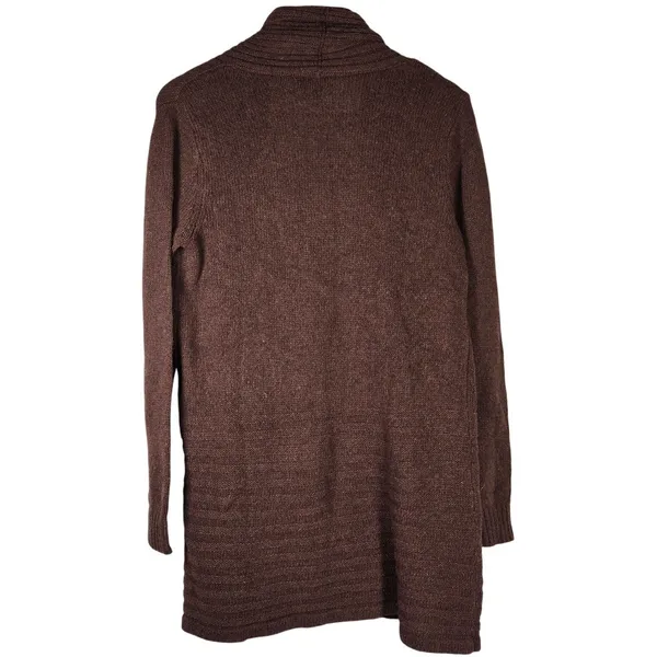 Fortune & Ivy‎ Metallic Button Detail Shawl Collar Sweater Cardigan Brown M - Image 2