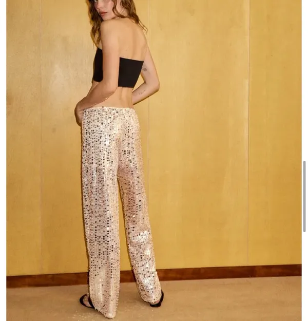 Zara flowy sequin pants. S - Image 4