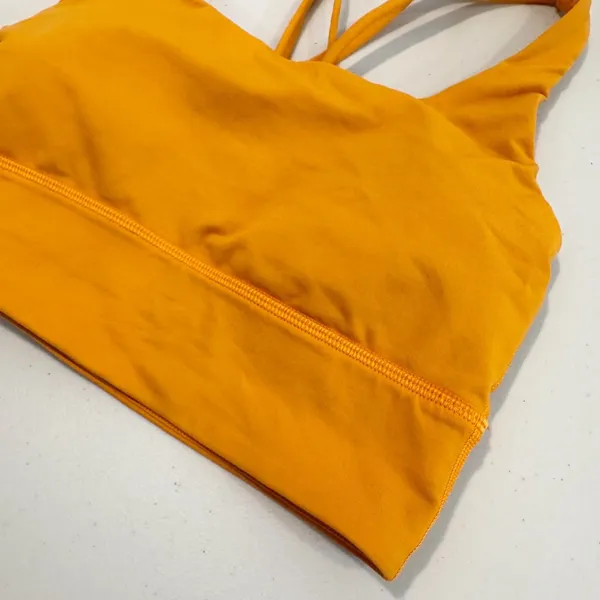 Lululemon Energy Bra Size 4 Orange Longline‎ Medium Support Siren Active Bright - Image 2