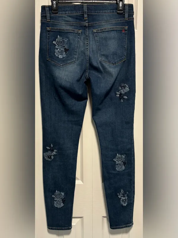 Miss Me Vintage Skinny Rose Embroidered Denim Jeans Floral Y2K - Image 2