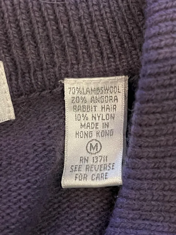 Vintage Saks Fifth Avenue Knit Sweater Tunic Womens Medium Purple Long Sleeve - Image 7