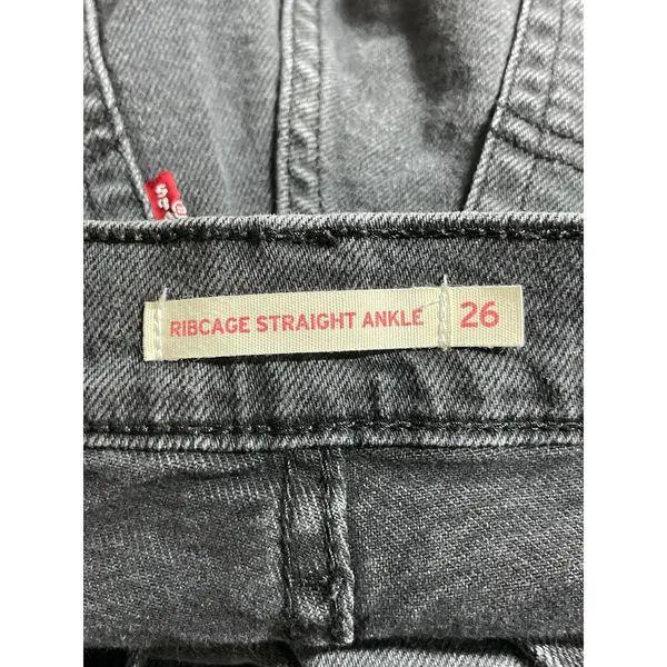 Levi's Women's Gray High Waisted Ribcage Straight Ankle Denim Jeans Pants Sz 26 - Image 5