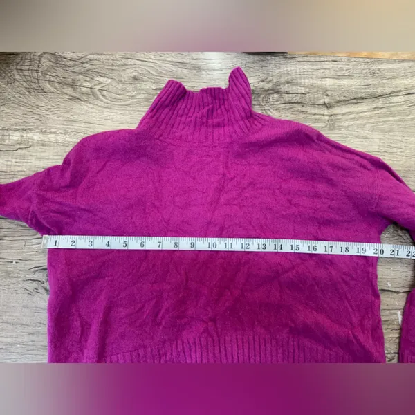 Free People‎ magenta cashmere mock neck sweater size xs - Image 6