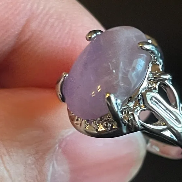 Purple amethyst gemstone S925 silver ring size 5.25 - Image 7