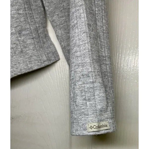 Vintage Columbia Women's Gray Ribbed Knit Cardigan Sweater Size L Button Down - Image 3