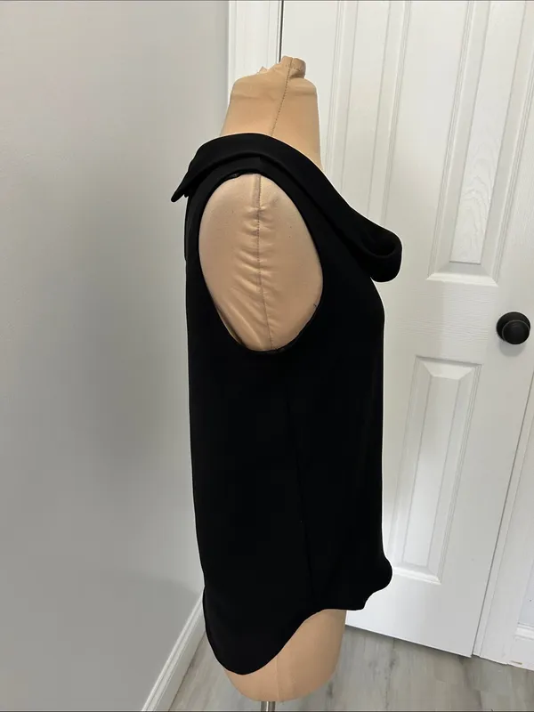 Zara Black Sleeveless Draped Neck Top - Image 3