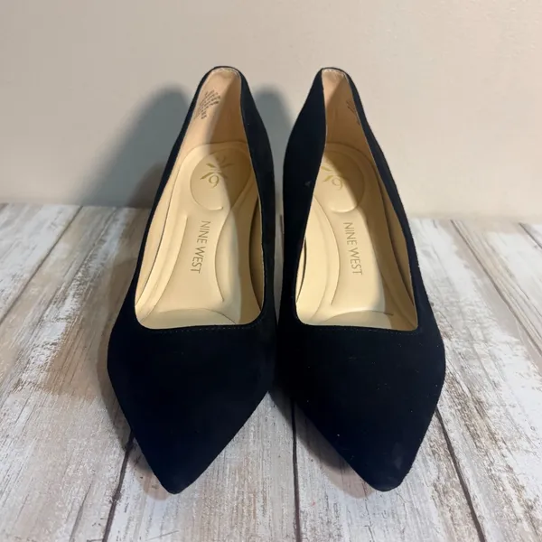 Nine West Kuna 9X9 Womens Black Suede Pointed Toe Pumps Size 6M‎ Comfort Heels - Image 2